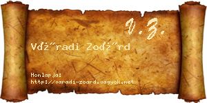 Váradi Zoárd névjegykártya
